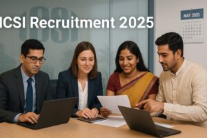 Photorealistic Indian office with professionals for ICSI Recruitment 2025"